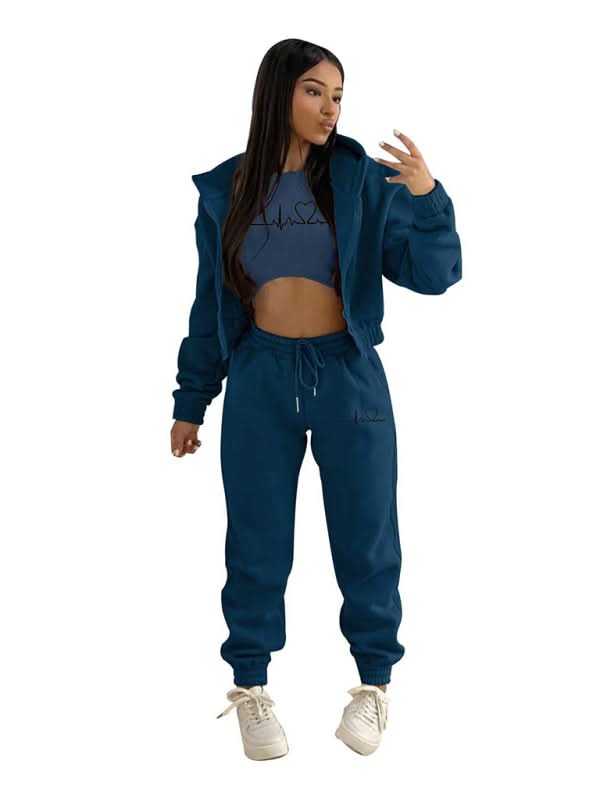 Stylish velvet jogger set for women - Love Salve 