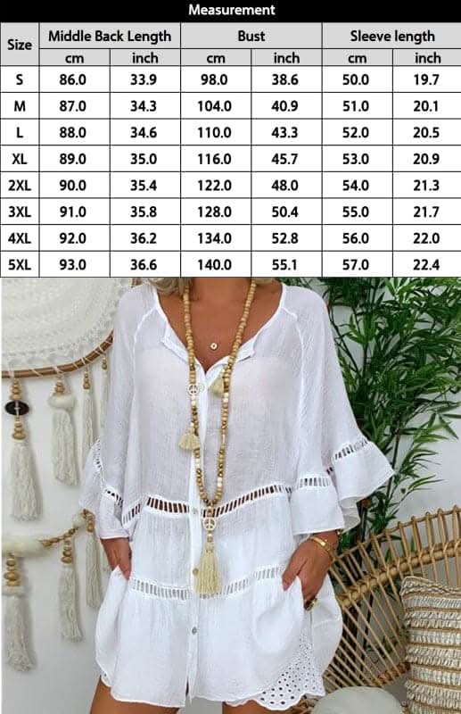 Chic Plus Size V-Neck Dress 3/4 Sleeves for Effortless Style - Love Salve 