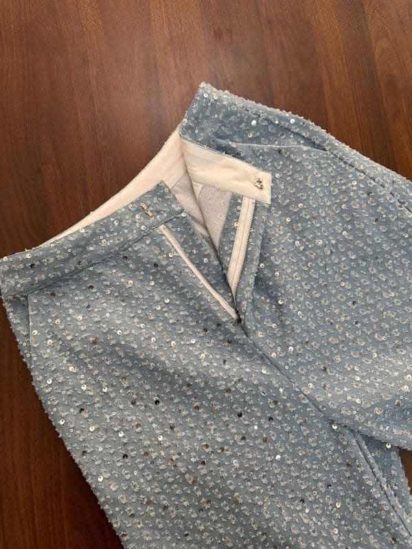Stylish sequined denim pants - Love Salve 