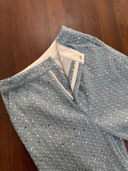 Stylish sequined denim pants - Love Salve 