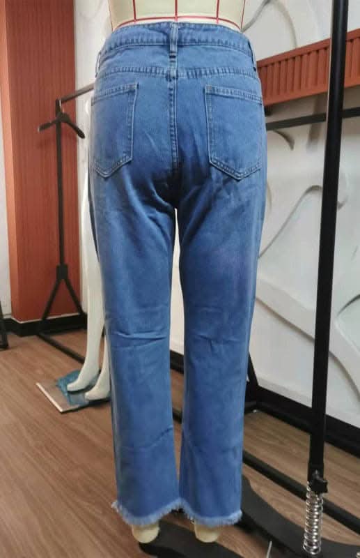 Chic women's ripped jeans in stylish design - Love Salve 