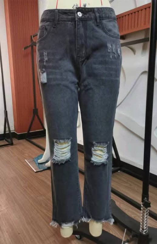 Chic women's ripped jeans in stylish design - Love Salve 