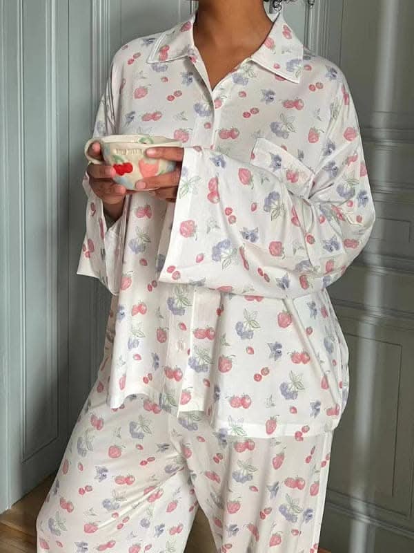 Chic long-sleeved pajamas set - Love Salve 