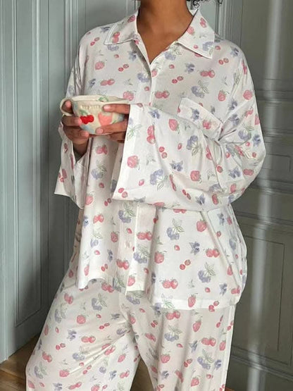 Chic long-sleeved pajamas set - Love Salve 