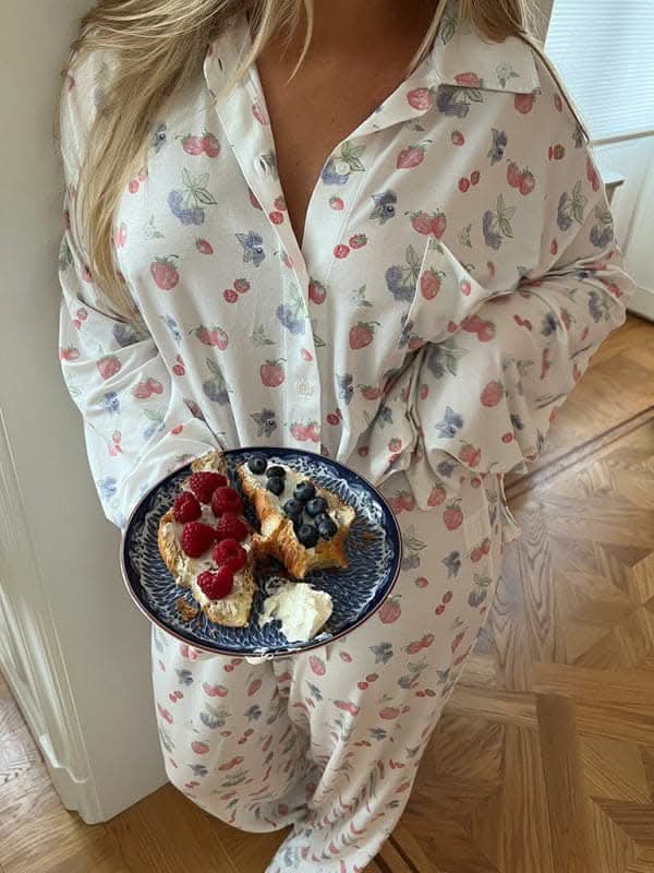 Chic long-sleeved pajamas set - Love Salve 