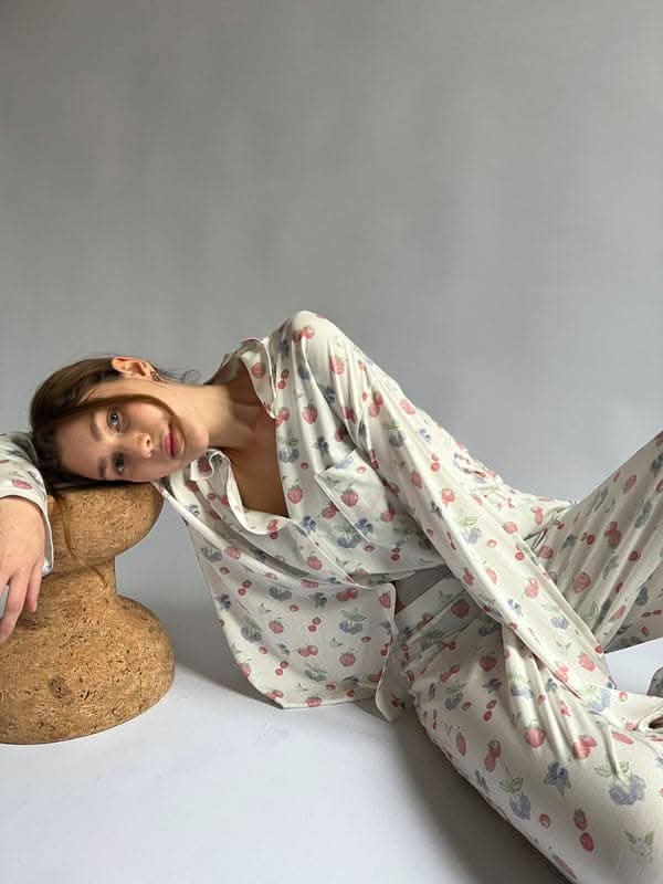 Chic long-sleeved pajamas set - Love Salve 