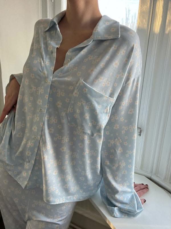 Chic long-sleeved pajamas set - Love Salve 
