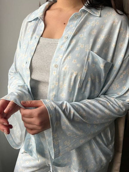 Chic long-sleeved pajamas set - Love Salve 
