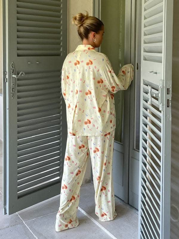 Chic long-sleeved pajamas set - Love Salve 