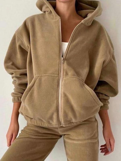 Leisure hooded loungewear set 