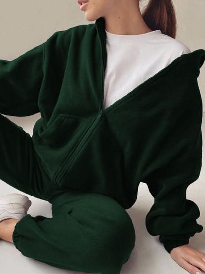 Leisure hooded loungewear set 