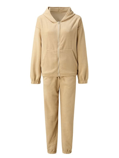 Leisure hooded loungewear set 