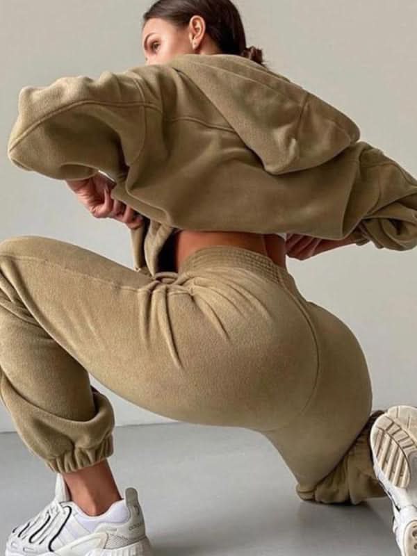 Leisure hooded loungewear set 