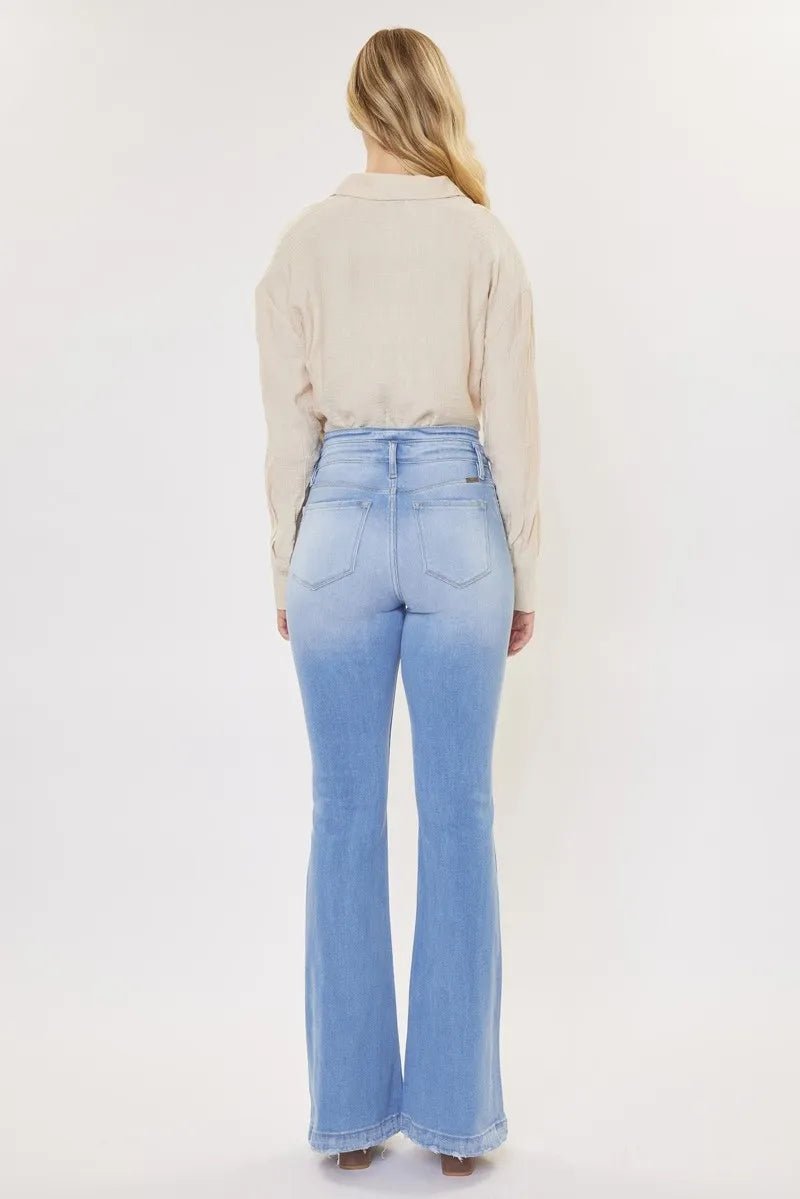 Kancan Curvy High Rise Flare Jeans for Trendy Style - Love Salve 