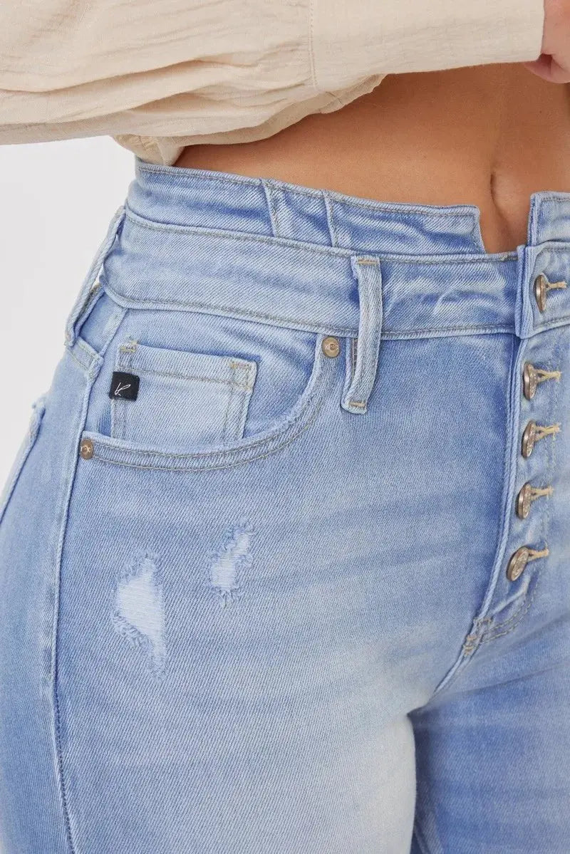 Kancan Curvy High Rise Flare Jeans for Trendy Style - Love Salve 