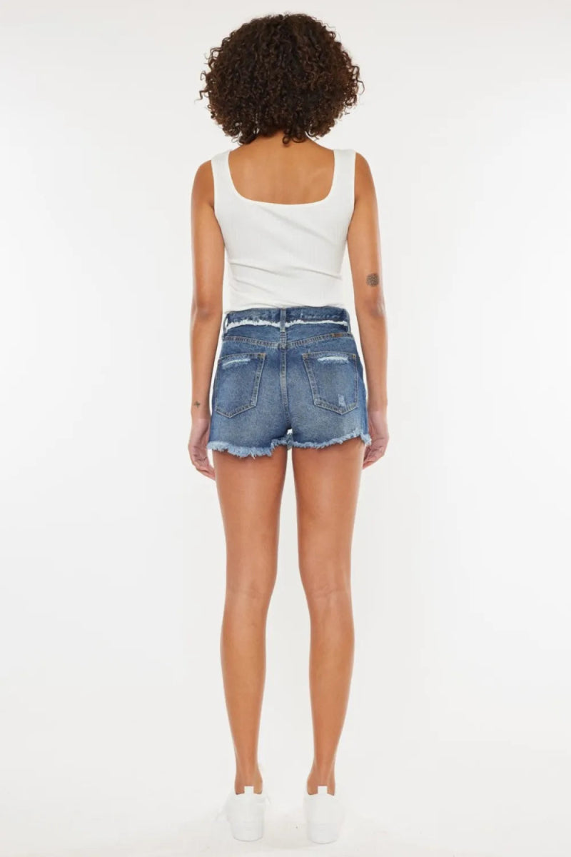 Kancan Distressed Button Fly Denim Shorts for Summer Style - Love Salve 