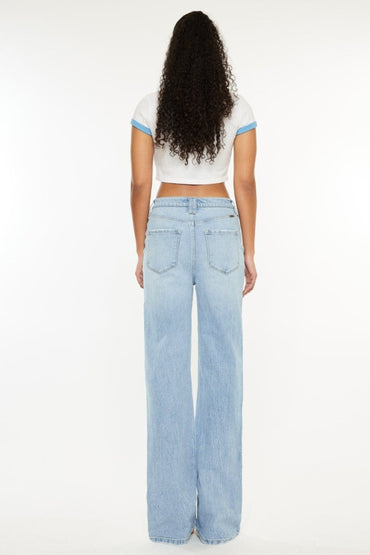 Kancan Distressed High Waist Straight Jeans for Women - Love Salve 