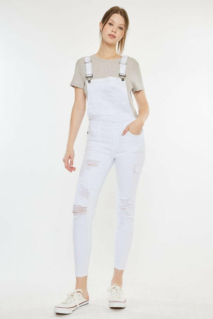 Kancan Distressed Skinny Denim Overalls - Love Salve