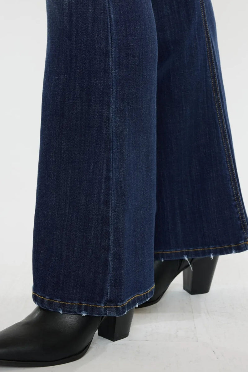 Kancan Full Size Mid Rise Slim Flare Jeans for Women - Love Salve 