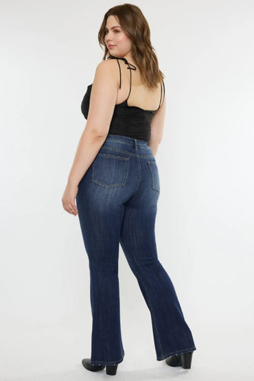 Kancan Full Size Mid Rise Slim Flare Jeans for Women - Love Salve