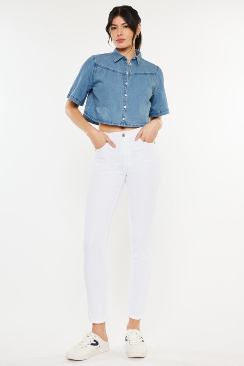Kancan High Rise Ankle Skinny Jeans for Trendy Style - Love Salve 