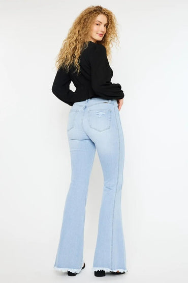 Kancan High Rise Curvy Flare Jeans for Chic Style - Love Salve 