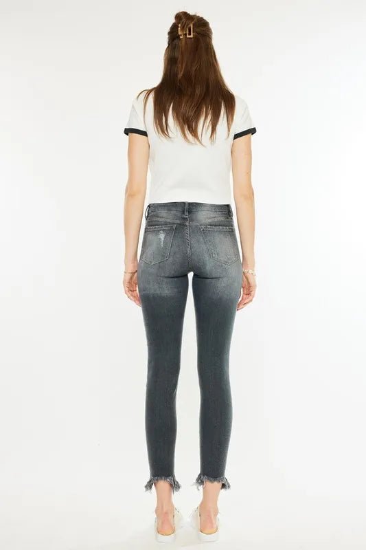 Kancan High Rise Distressed Ankle Skinny Jeans for Women - Love Salve 