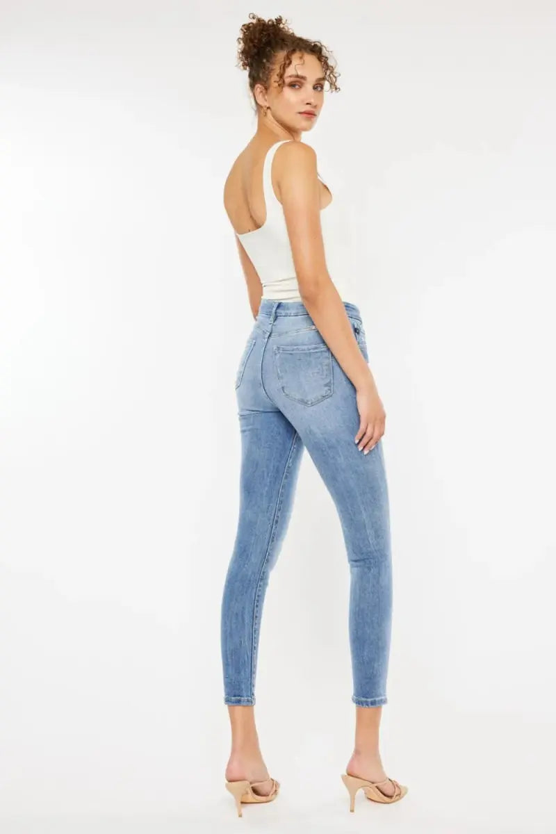 Kancan High Waist Cat's Whiskers Skinny Jeans for Women - Love Salve 