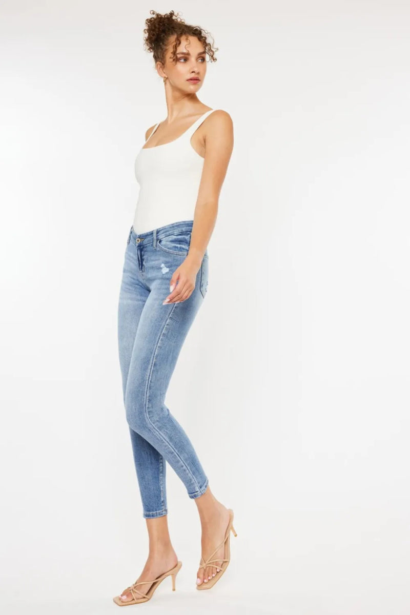 Kancan High Waist Cat's Whiskers Skinny Jeans for Women - Love Salve 