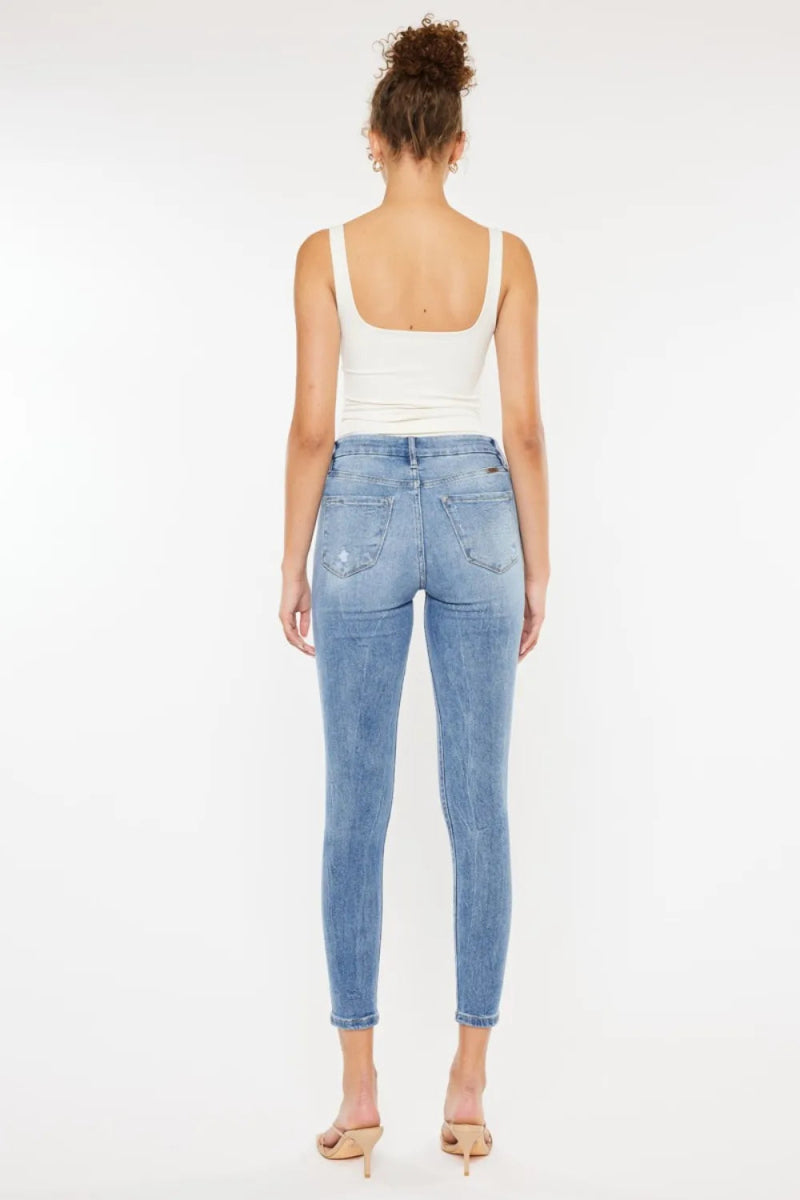 Kancan High Waist Cat's Whiskers Skinny Jeans for Women - Love Salve 
