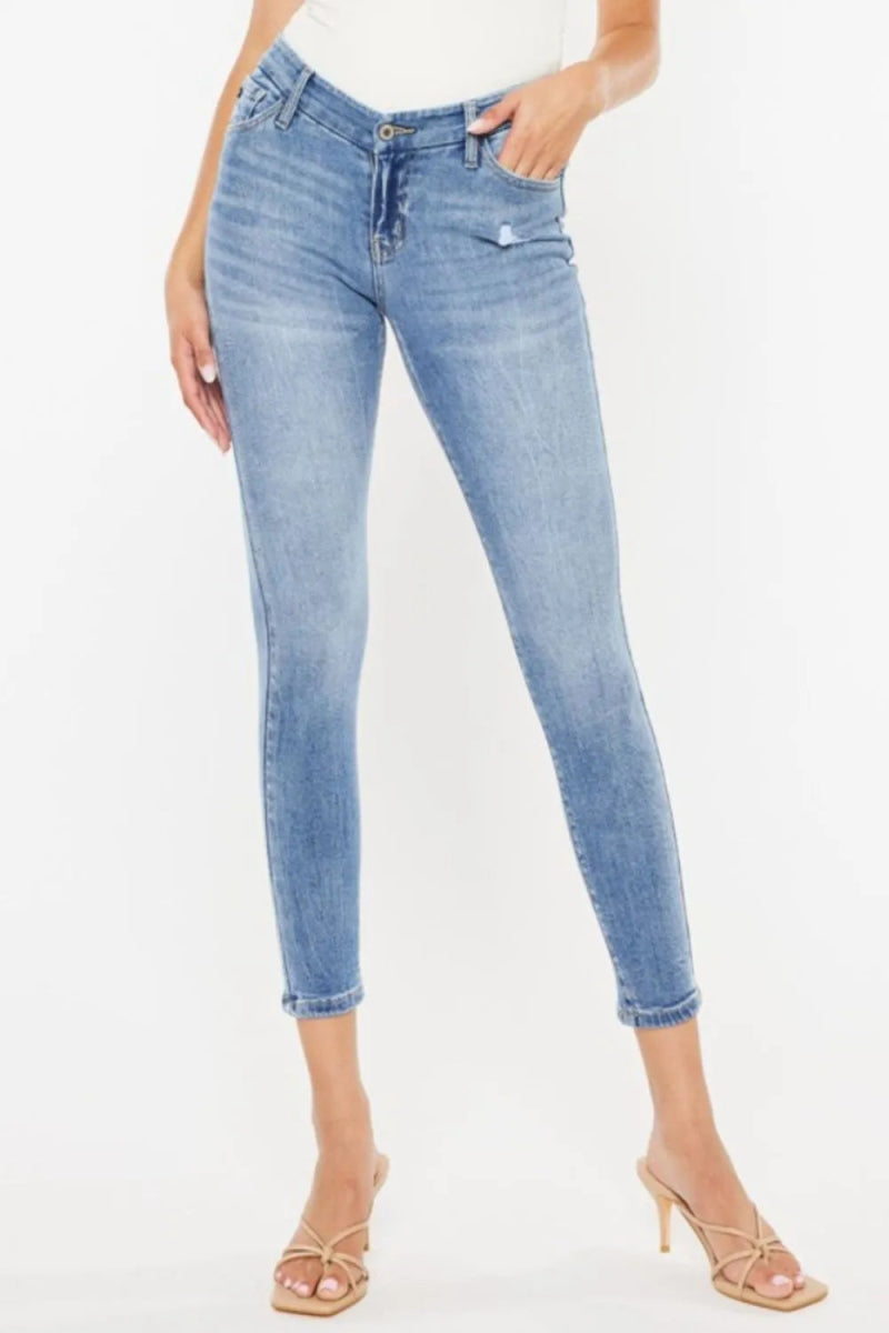 Kancan High Waist Cat's Whiskers Skinny Jeans for Women - Love Salve 