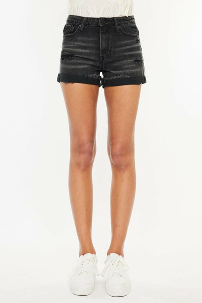 Kancan High Waist Distressed Denim Shorts - Love Salve