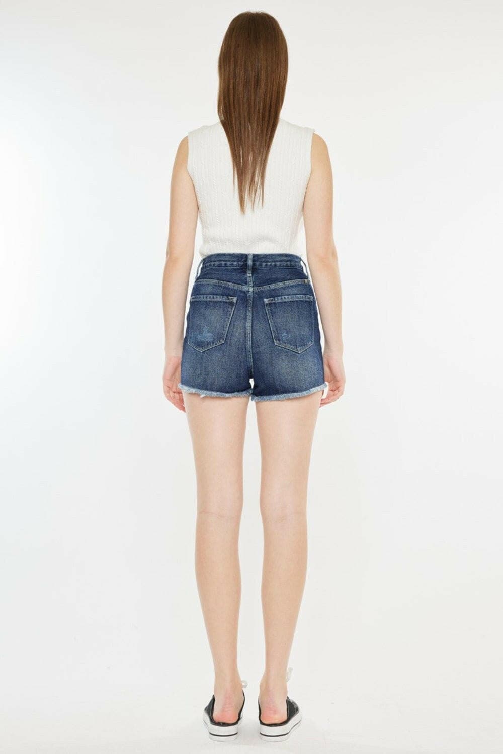 Kancan Raw Hem Button Fly Denim Shorts - Love Salve