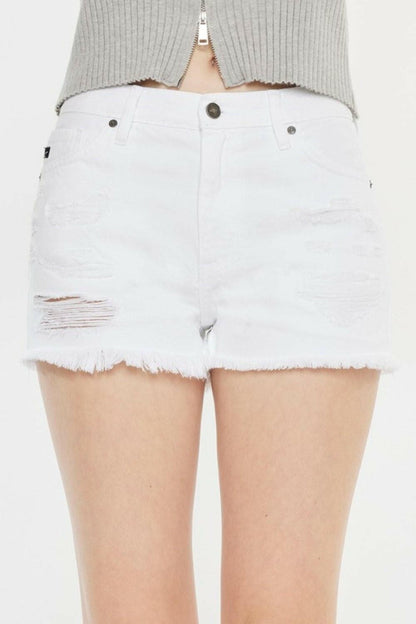 Kancan Raw Hem Distressed Denim Shorts - Love Salve