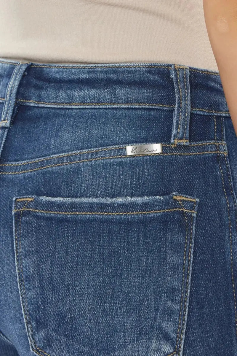 Kancan Raw Hem High Waist Cropped Jeans for Women - Love Salve 