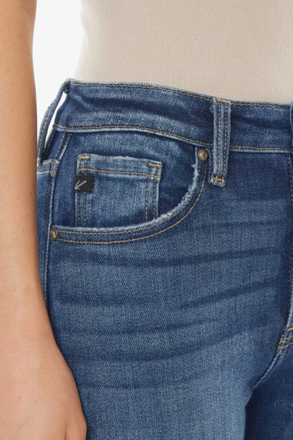 Kancan Raw Hem High Waist Cropped Jeans for Women - Love Salve 