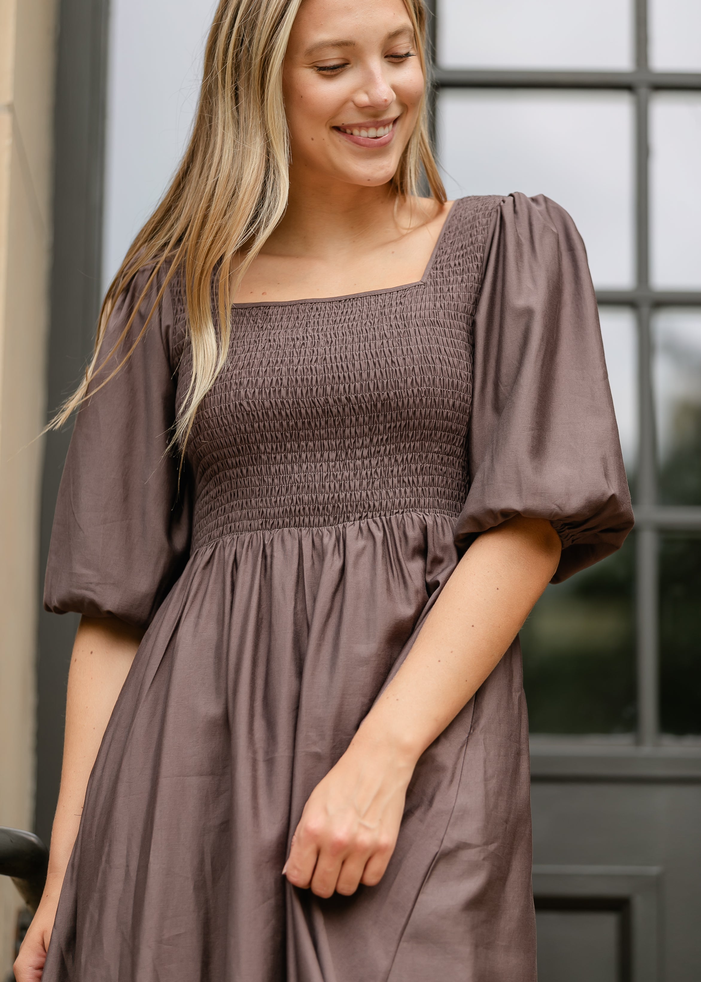 Kayleen Smocked Bodice Maxi Dress Inherit Co.