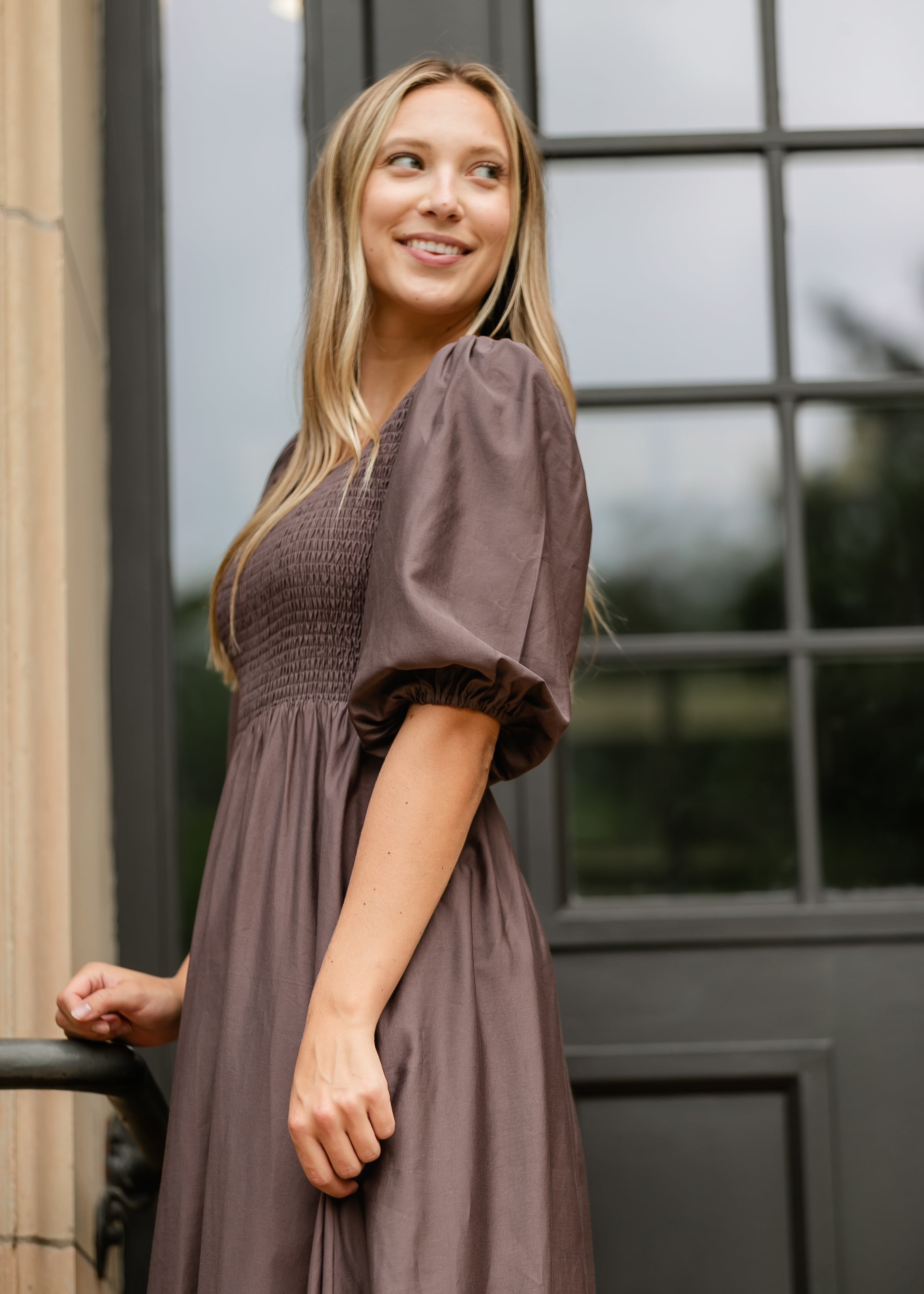 Kayleen Smocked Bodice Maxi Dress Inherit Co.