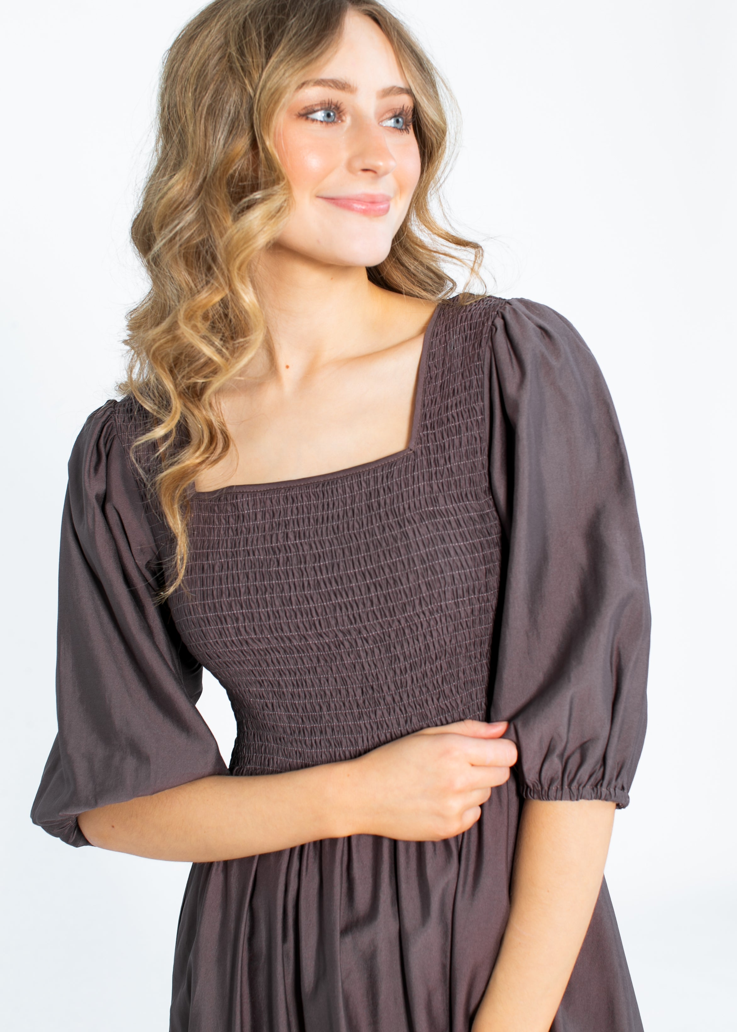 Kayleen Smocked Bodice Maxi Dress Inherit Co.