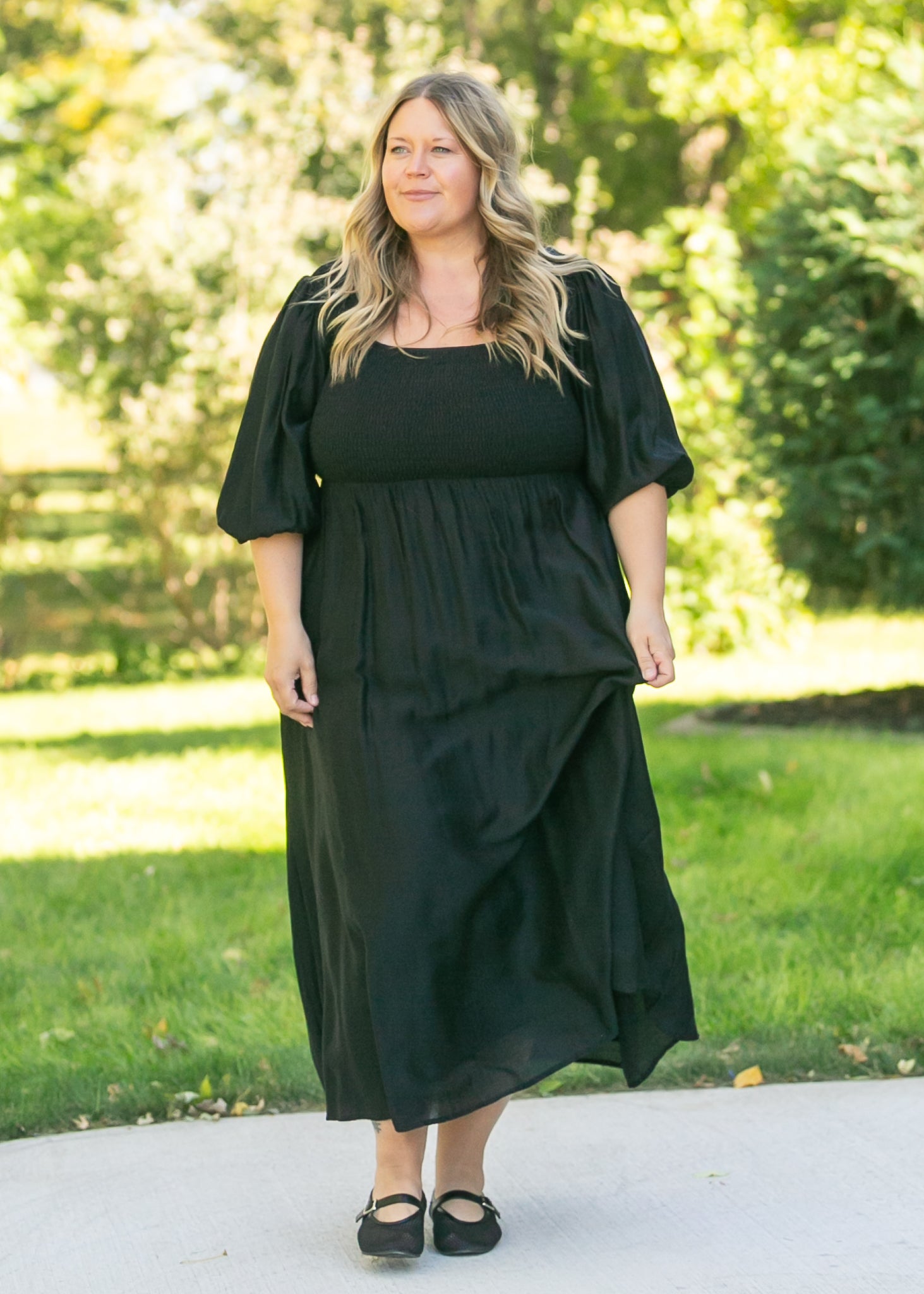 Kayleen Smocked Bodice Maxi Dress Inherit Co.