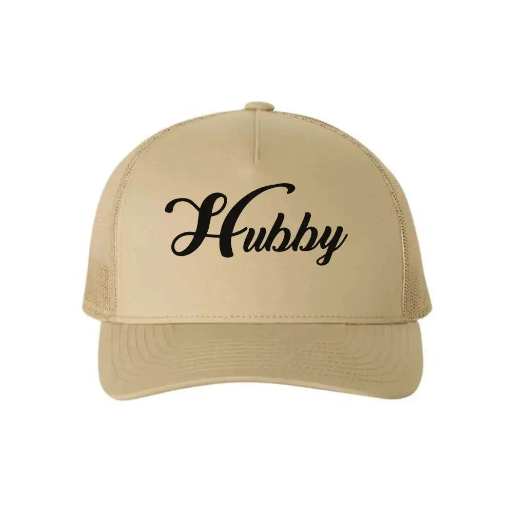 Embroidered Hubby Trucker Hat – Classic Mesh Cap for Wedding or Anniversary Adorb.co