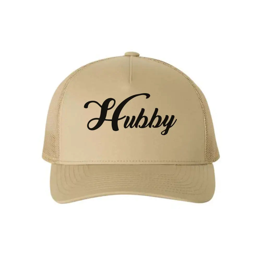Embroidered Hubby Trucker Hat – Classic Mesh Cap for Wedding or Anniversary Adorb.co
