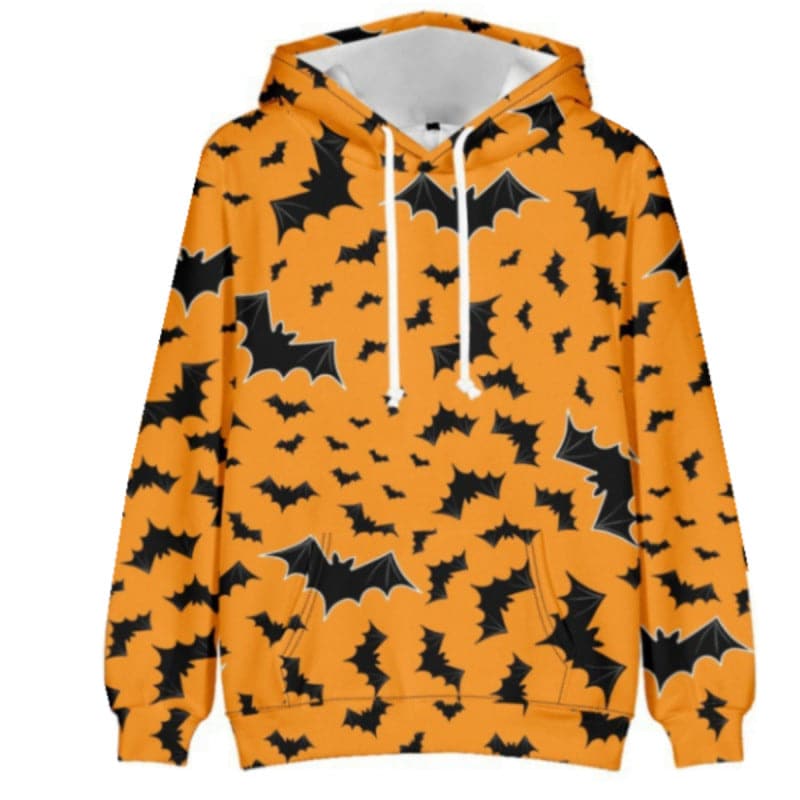 Spooky chic: Women's festive knit hoodie for Halloween fun