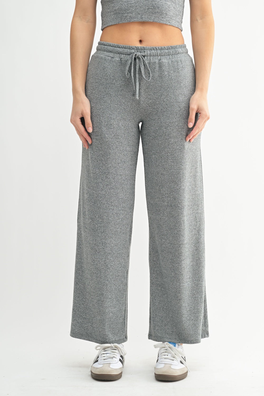 CloudSoft Wide Leg Lounge Pants Gray Ultra Soft Knit Fitkitty Culture Athleisure Wear, Yoga Wear & Women's Clothing