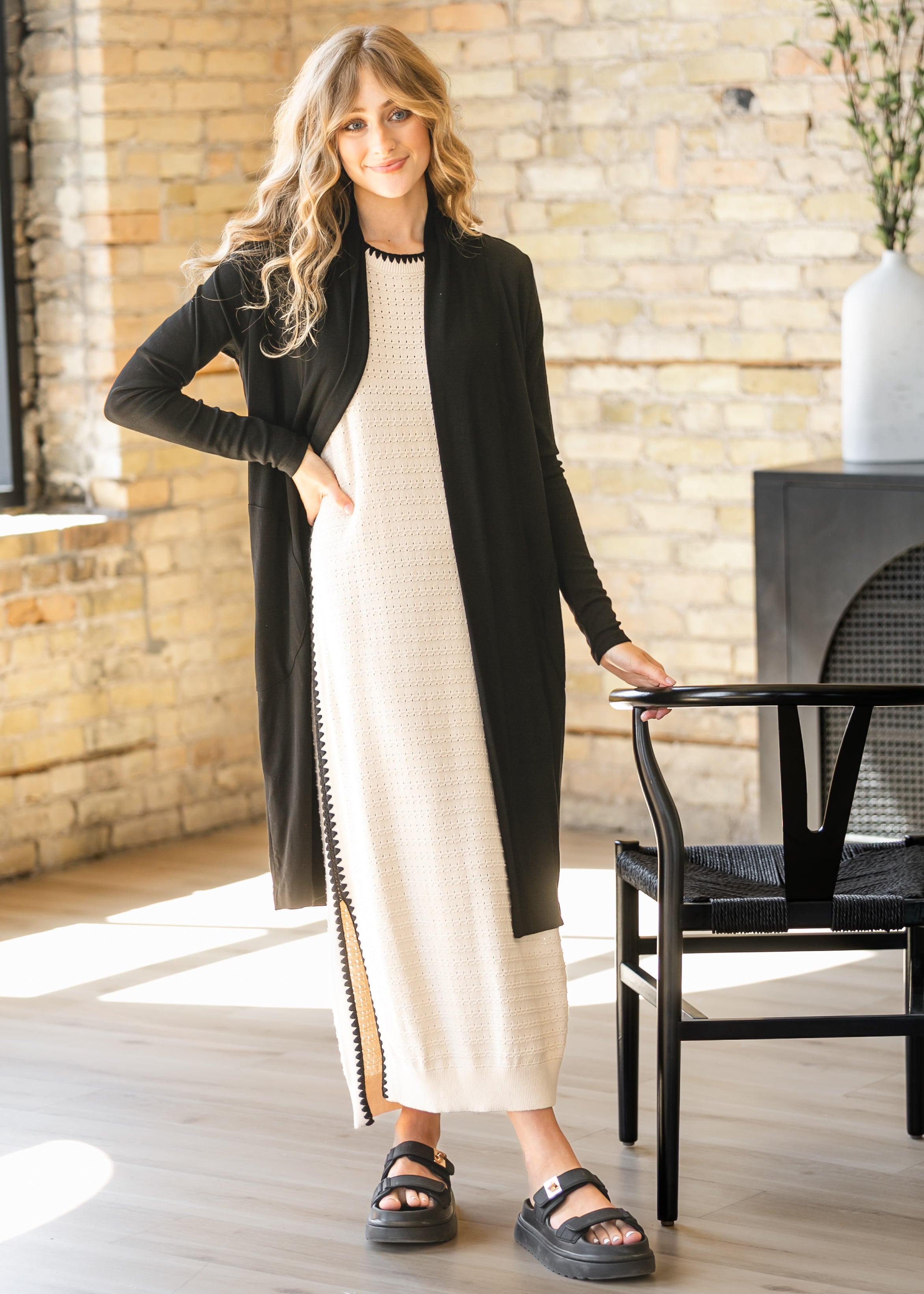 Kylin Lightweight Open Front Cardigan With Deep Pockets Inherit Co.