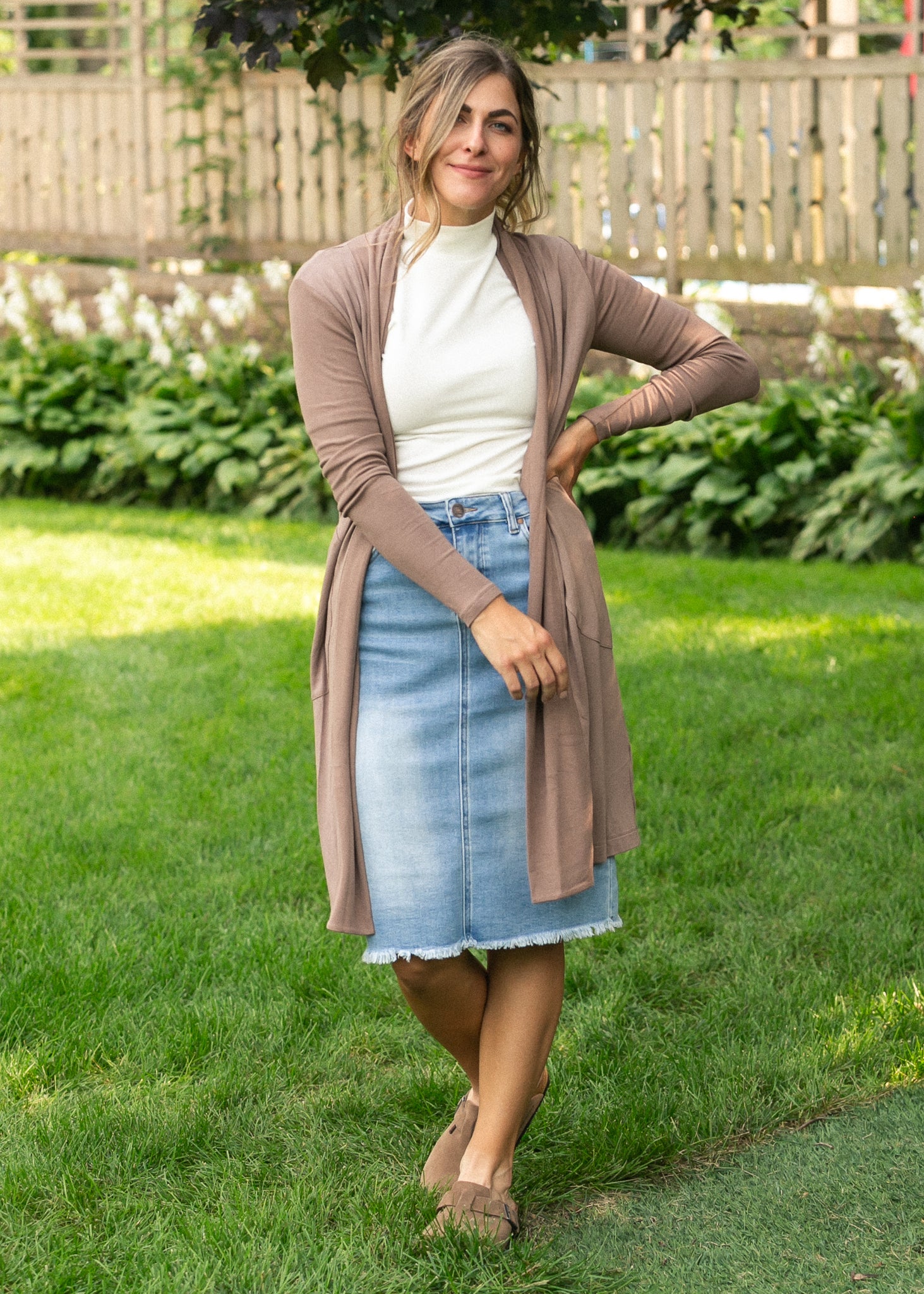 Kylin Lightweight Open Front Cardigan With Deep Pockets Inherit Co.