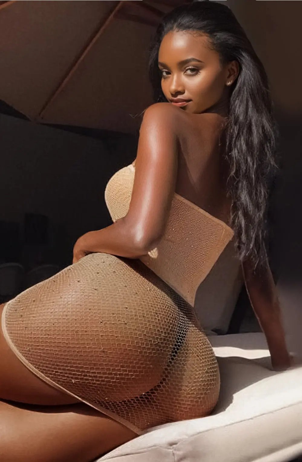 3wishes.com Apparel & Accessories > Lingerie - Strapless Mesh Chemise - Premium Quality 3wishes.com