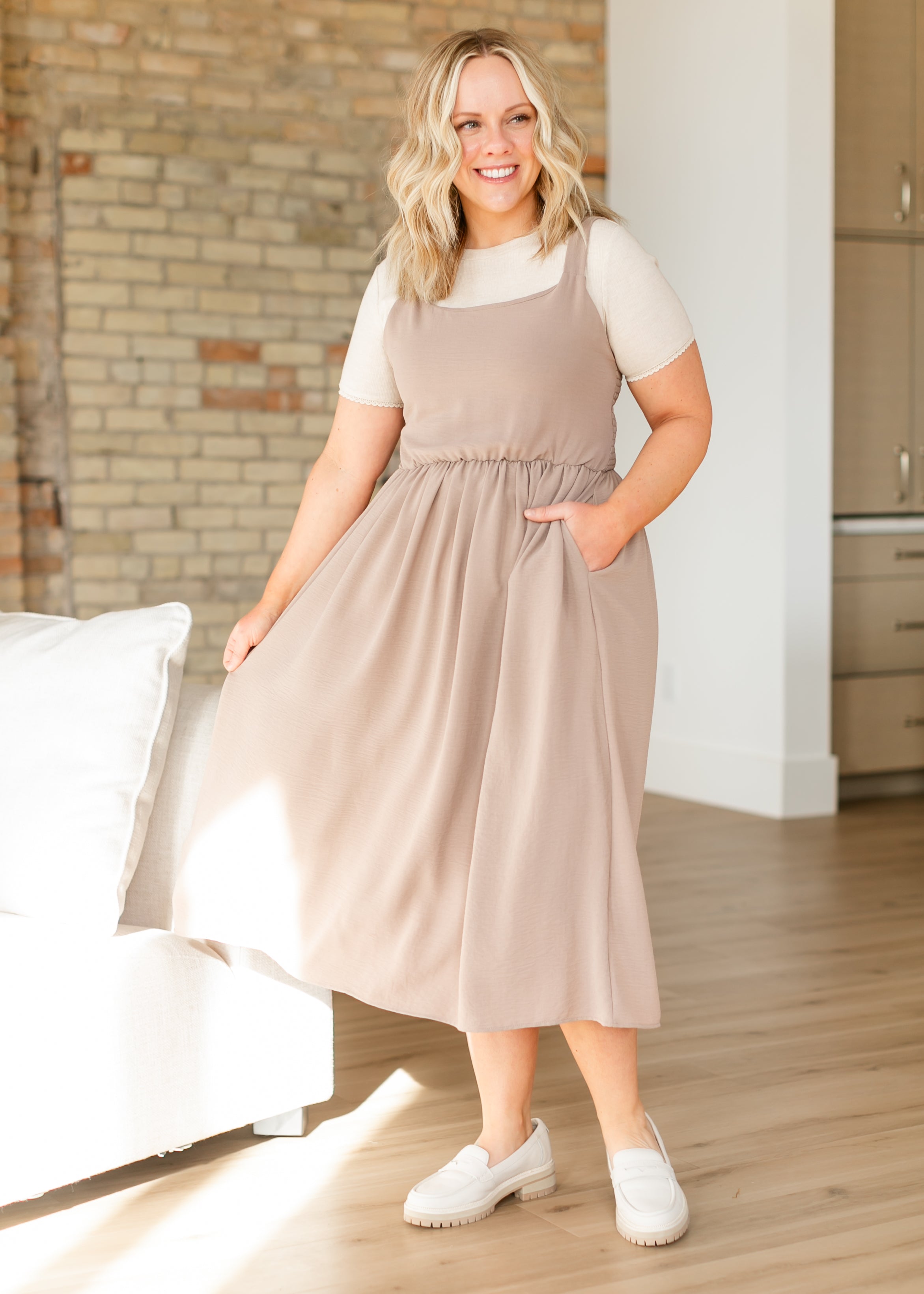 Laken Smocked Back Midi Dress Inherit Co.