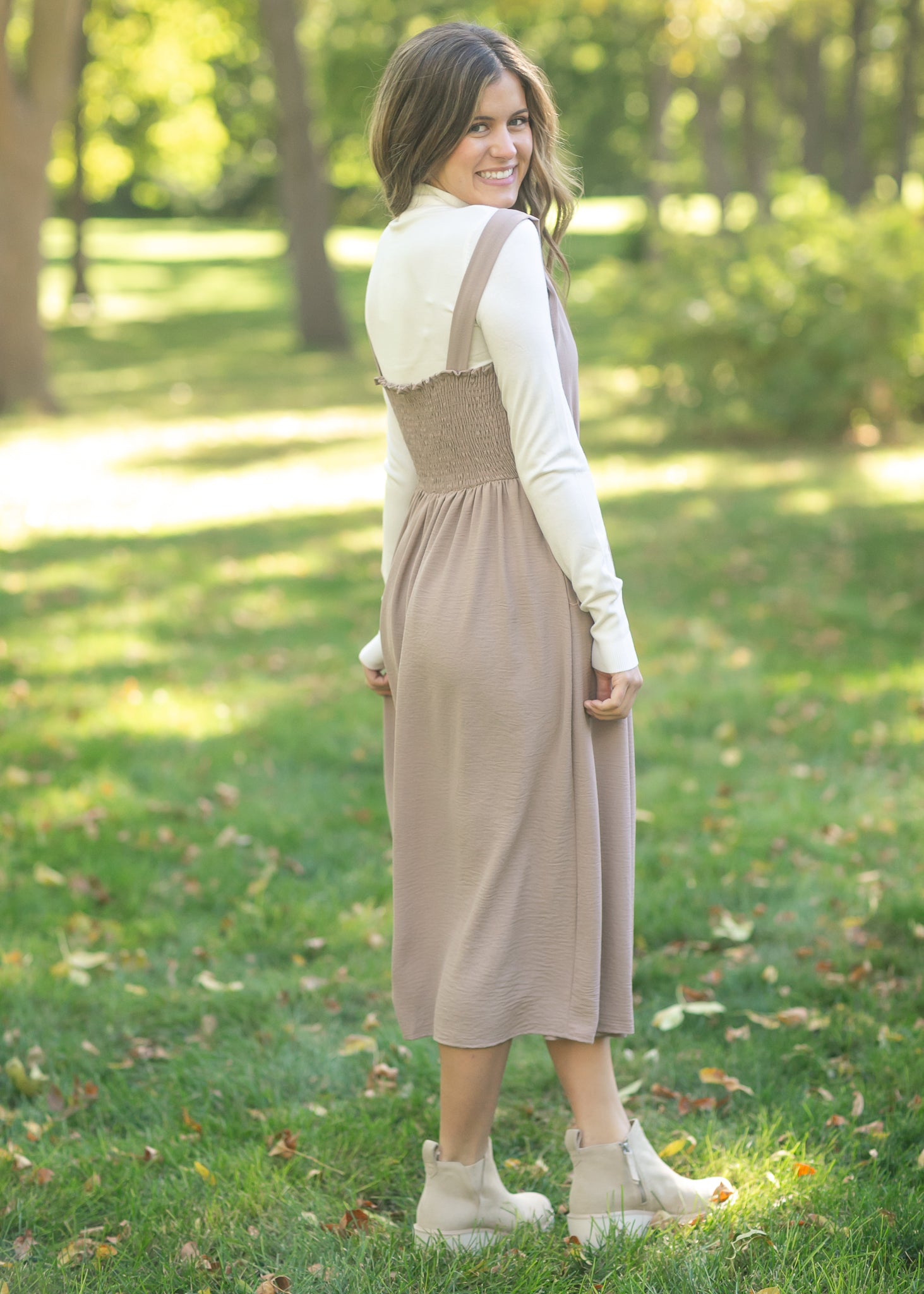 Laken Smocked Back Midi Dress Inherit Co.