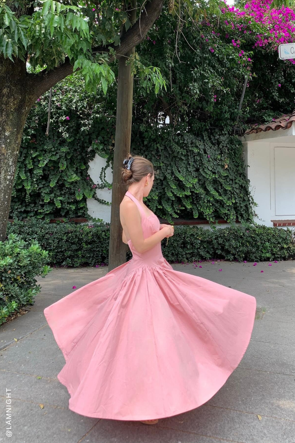 CAUGHT IN THE RAIN PINK WOVEN MIDI DRESS Flying Tomato